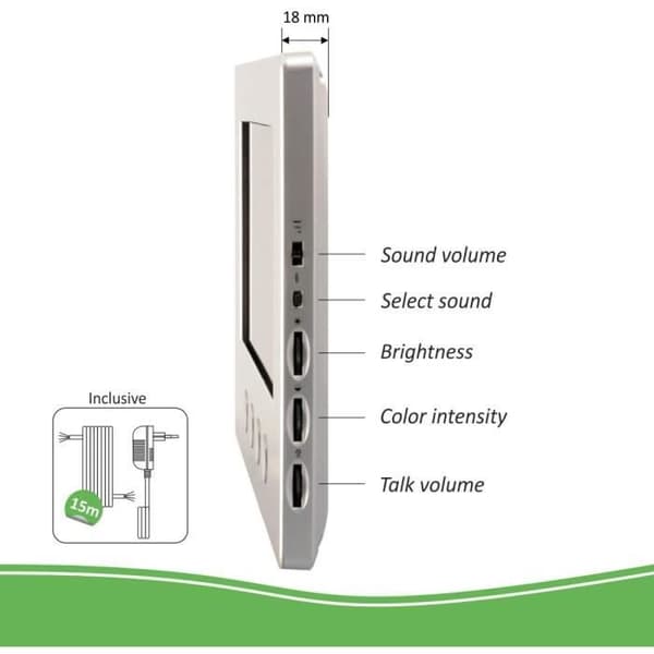 ELRO DV477W4 4-familjs videodörrintercom - 7 tum - 16 ringsignaler - Grå