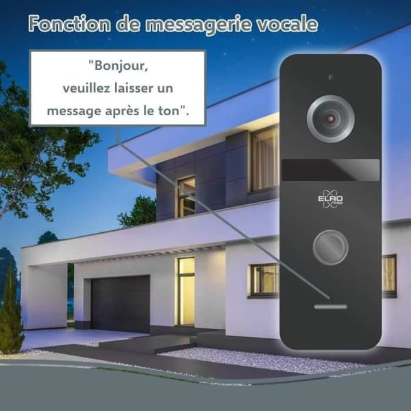 ELRO PRO PV40 videointercom - Full HD 1080P - Röstbrevlåda - 13 ringsignaler - Modern design