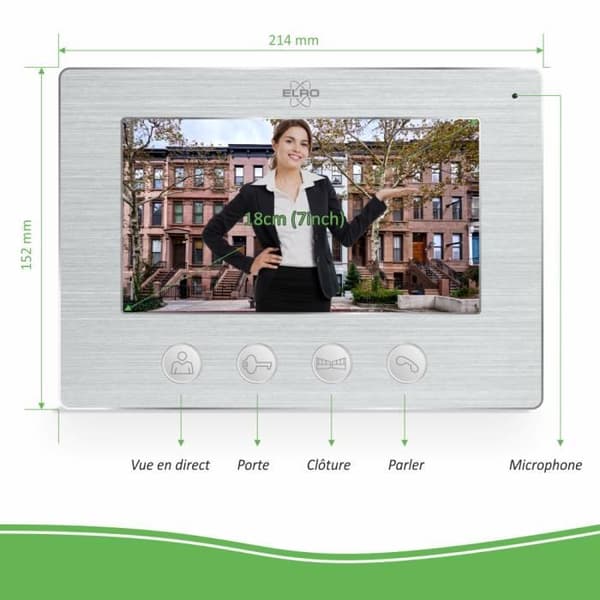 ELRO DV477IP3 WiFi IP Video Intercom. 3 familjer - med 3x7 tums färgskärm. Live View och kommunikation via app