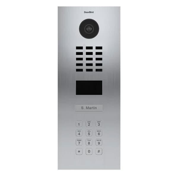 DoorBird D2101KV, Rostfritt stål, IP65, Rostfritt stål, knappar, Utomhus, IEEE 802.3af Rostfritt stål