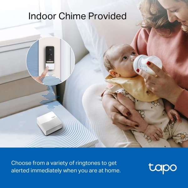 TP-Link Tapo D230S1 - Akkukäyttöinen video-ovikello - langaton ovikellosarja - sisältää keskittimen - 2K 5MP