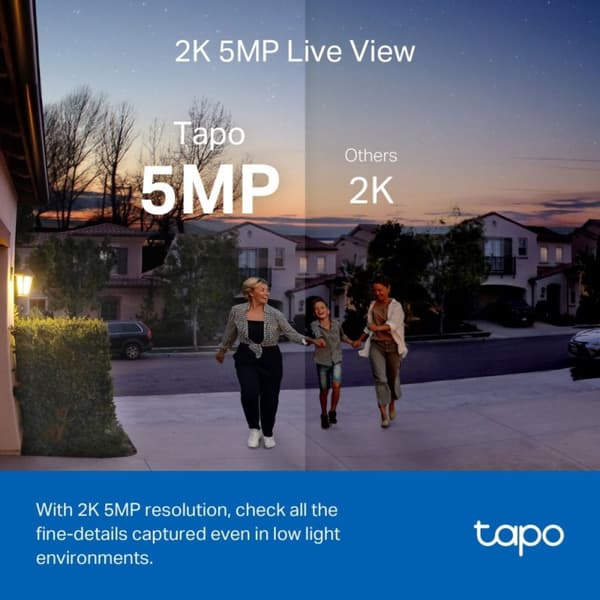 TP-Link Tapo D230S1 - Akkukäyttöinen video-ovikello - langaton ovikellosarja - sisältää keskittimen - 2K 5MP