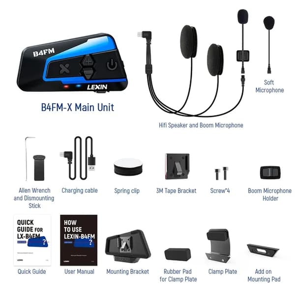 Bluetooth motorcykel intercom, BT 50 trådløs kommunikation, musikdeling, Dobbelt pakke 2 stk