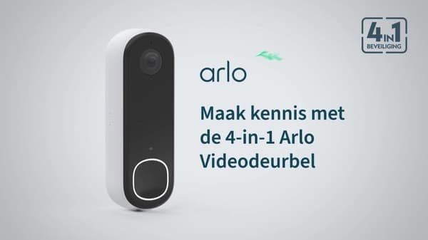 Arlo 2K trådlös videodörr med kamera, 1 dörr, vit