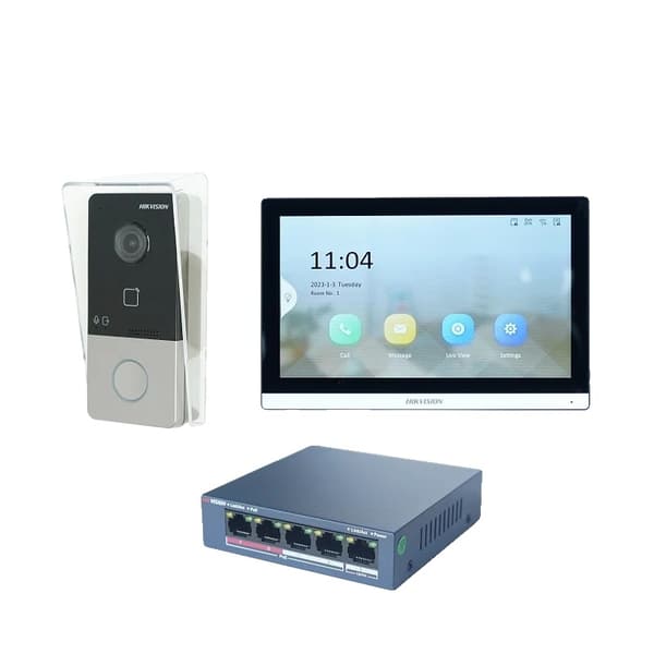 Video Intercom Kit, Understøttelse af flere sprog, Strøm over Ethernet (PoE), med PoE Switch Kit