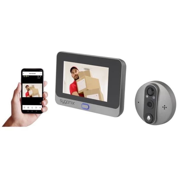 IP video intercom Wi-Fi-kamera - SYGONIX - Video inomhusstation - Night vision - Trådlös - 7 tum
