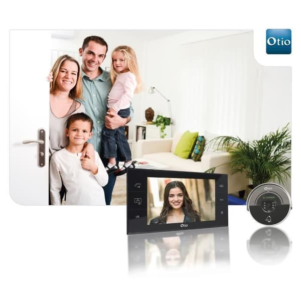 OTIO VisiHome videodörrentrésystem med internminne - 2 trådar - Night vision - Svart