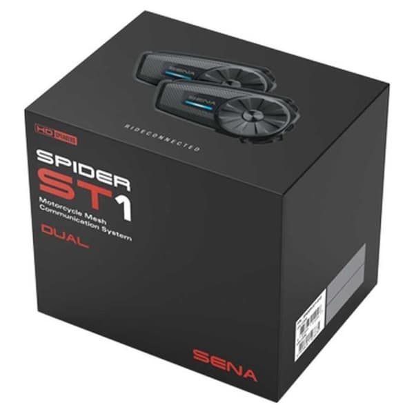 SENA SPIDER ST1 Mesh kommunikationssystem för motorcykel, Dubbelpack Svart