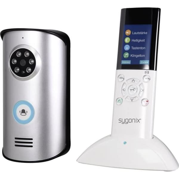Sygonix EM-4159 SY-3396994 Videodörrintercom Radio Komplett set Silver, Vit / Svart 1 st (s)