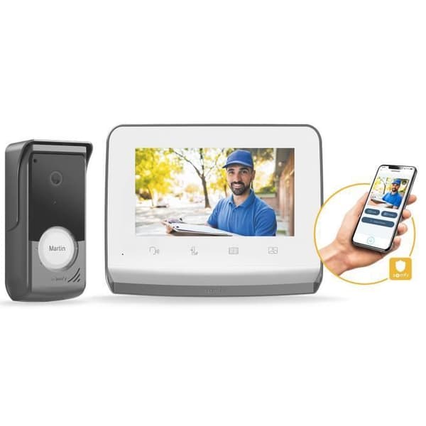 Somfy 1871229 - Ansluten videointercom SOMFY V®350 - Hantering av besök på distans via appen Somfy Protect