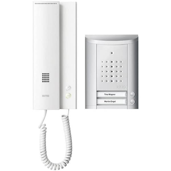 Komplett fast intercom set 2 hem Ritto by Schneider 1841220 silver