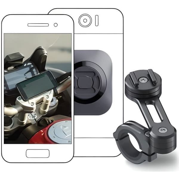 Komplett paket SP-CONNECT Moto Bundle fäst på universalstyret
