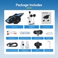 Miniatyrbild 6 av 6: Retevis EZTalk 3A Motorcykel Intercom Duo, 5.1, 1000m Intercom, Klart ljud, 28h, FM, USB C, IP65, Bluetooth Motorcykel Headset för Ridning