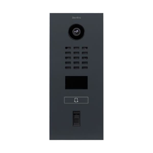 IP video dörringångssystem med RFID-märkesläsare - D2101FV FINGERPRINT RAL 7016 Grå Svart