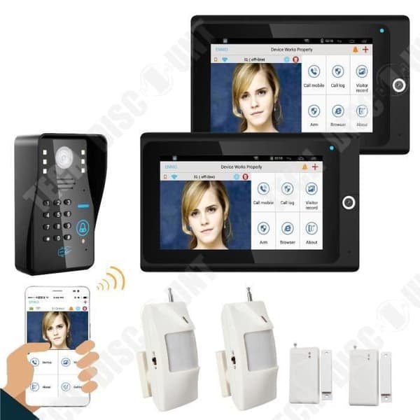 Trådlös Video Intercom - TD - 7" WiFi - RFID - Nattvision - Larm System