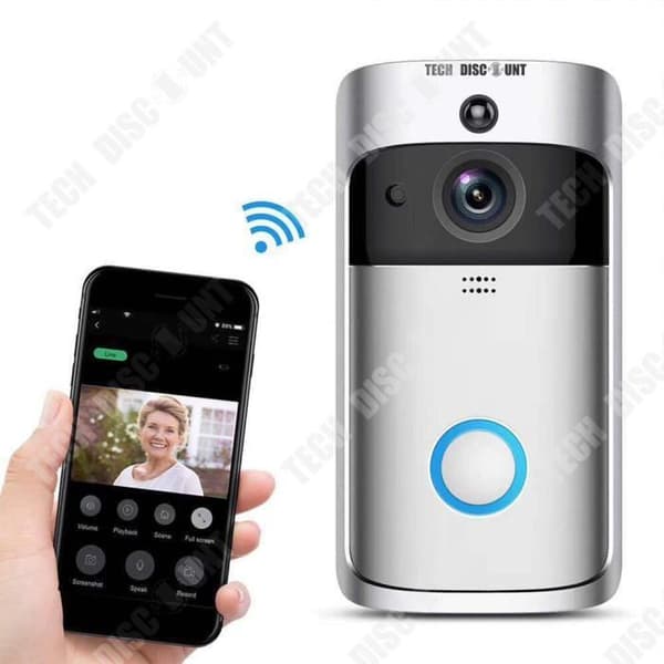 TD® Wifi smart hemdörrklocka fjärrövervakning intercom dörrklocka infraröd sensor mörkerseende visuell dörrklocka