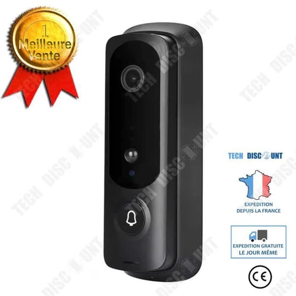 Trådlös Smarta Videodörrklocka - TD - 1080P - PIR-upptäckte - Batteri 18650