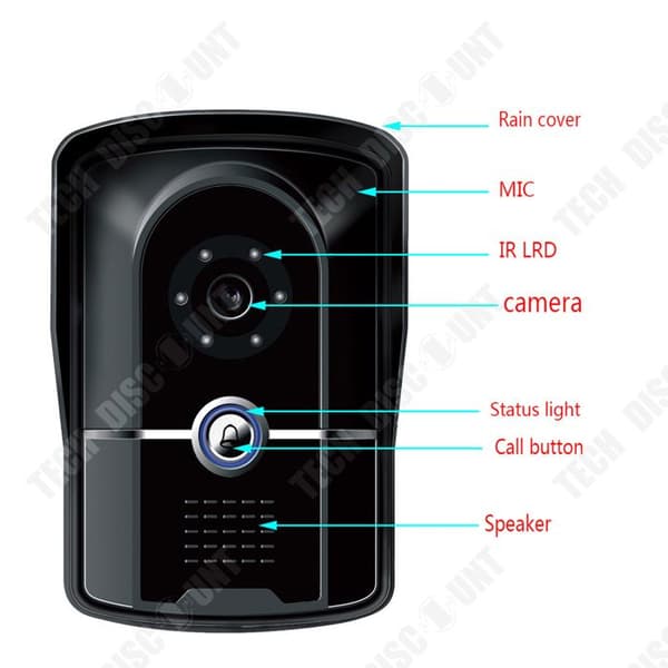 TD® Trådlös visuell intercom dörrklocka wifi intelligent fjärrkontroll hem dörrklocka visuell HD night vision nätverksuppsättning övervakning