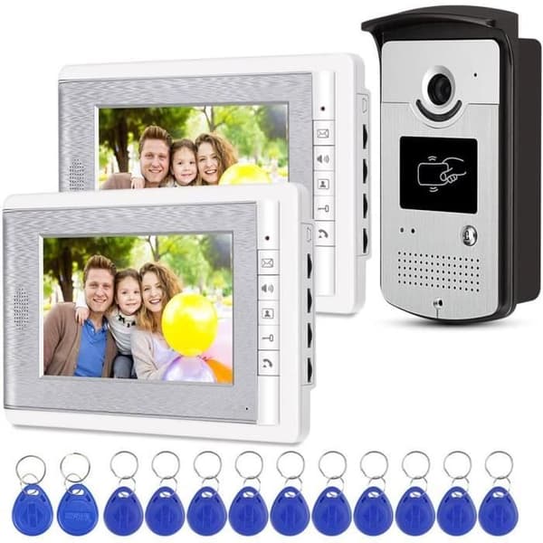 Intercom Hemma Video RFID Åtkomstkontrollsystem 1 Kamera 1 Monitor 7'' TFT Färgscreen EM Låsfria