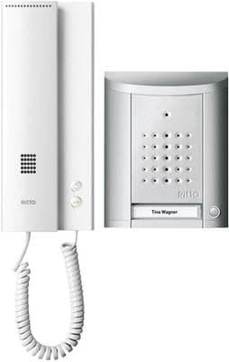 Ritto by Schneider porttelefon med kabel komplett set 1841120 1 familjehus silver (1841120)