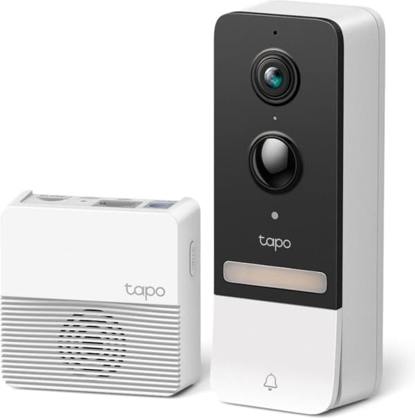 TP-Link Tapo D230S1 - Batteridriven videodörrklocka - trådlös dörrklocka - inklusive nav - 2K 5MP