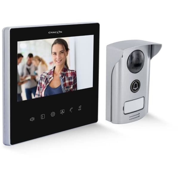 Videotelefon - CHACON - 2 dils - 7" - Ultra slim - Svart