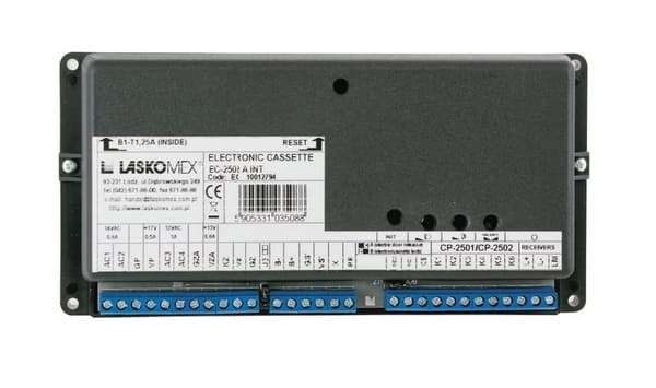 Laskomex EC-2502AR elektronikkassette med batteriopladningsfunktion og RFID- og Dallas-support