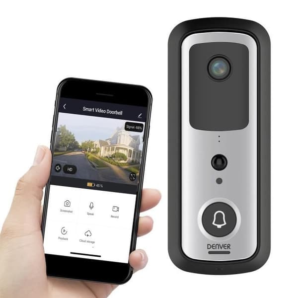 Videodörrklocka - DENVER - SHV-120 - Wi-Fi - Smart hem - Kompatibel med Tuya