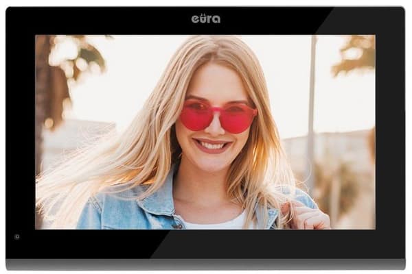 Intercom - Eura videotelefon - VDP-99C5 - 4-tråds videointercom 10 tum 2 WiFi-ingångar RFID-kryptering 1080p Svart