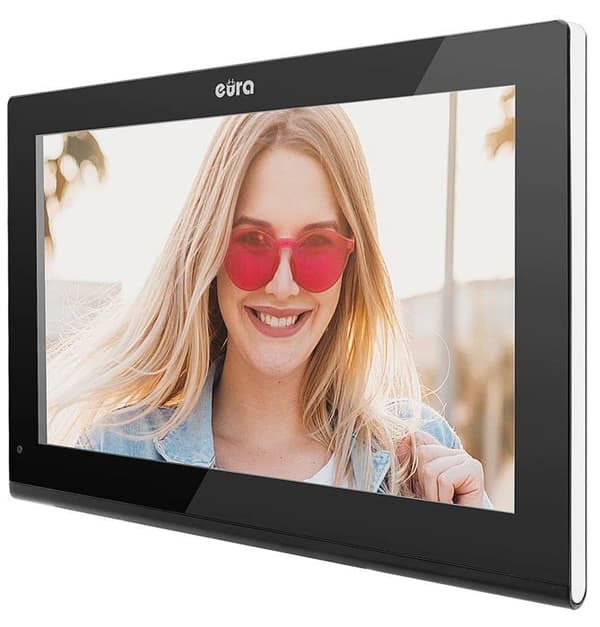 Intercom - Eura videotelefon - VDP-99C5 - 4-tråds videointercom 10 tum 2 WiFi-ingångar RFID-kryptering 1080p Svart