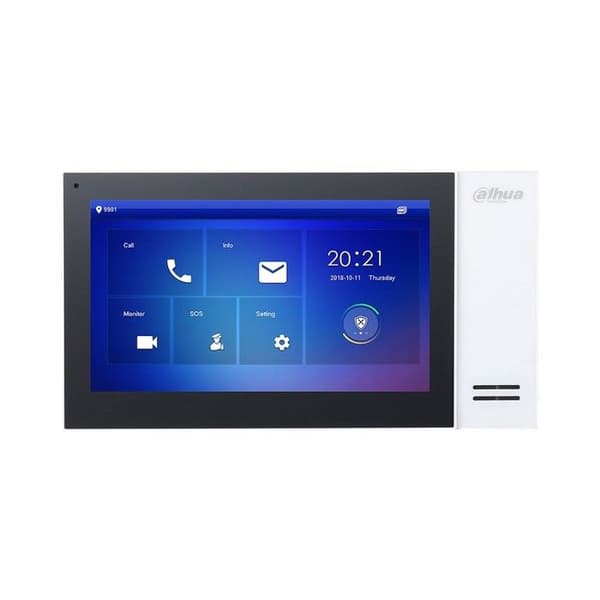 7' Vit IP-pekskärm videomonitor - Dahua - DHI-VTH2421FW-P - TFT-upplösning 1024x600 - SOS-larmfunktion Svart, Vit