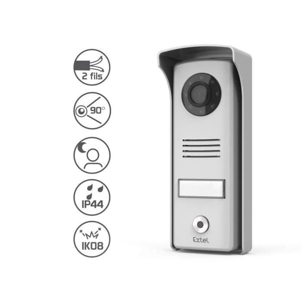 Extel Compact 4-tums videoporttelefon med touchknappar