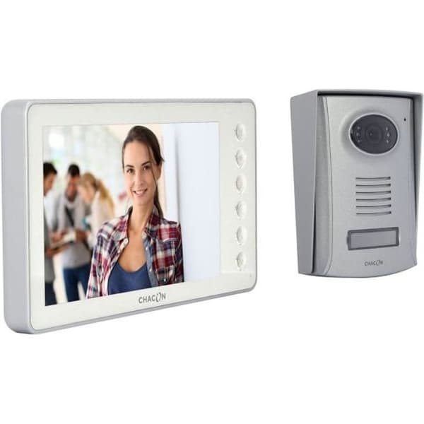 CHACON 2-tråds 7'' videotelefon - Hvid - IP44 - Nattesyn - 2 års garanti