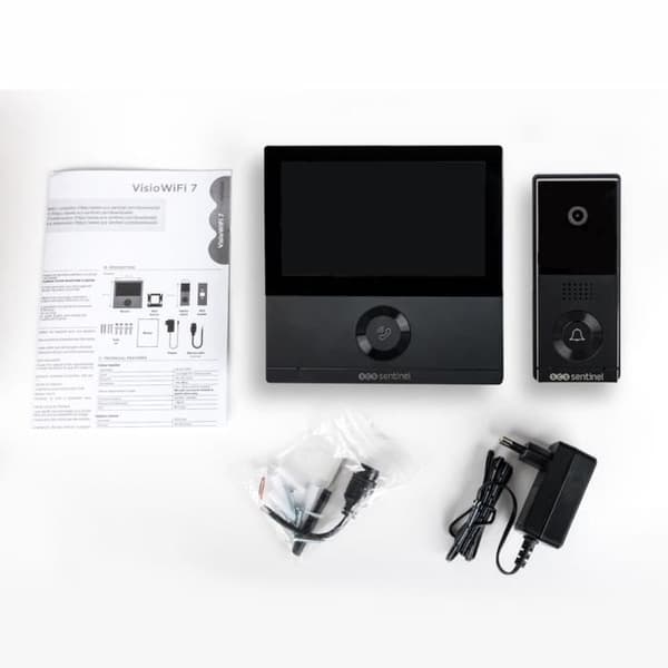 Kablet videointercom - SCS SENTINEL - VisioWifi - Nattesyn - Sort