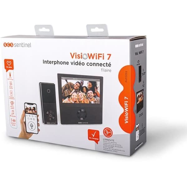 Kablet videointercom - SCS SENTINEL - VisioWifi - Nattesyn - Sort
