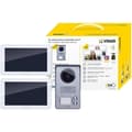 Miniatyrbild 1 av 4: VIMAR Smart tvåfamiljs videointercom-kit med 2 handsfree-pekskärmar, 2-knapps audio-videoplatta