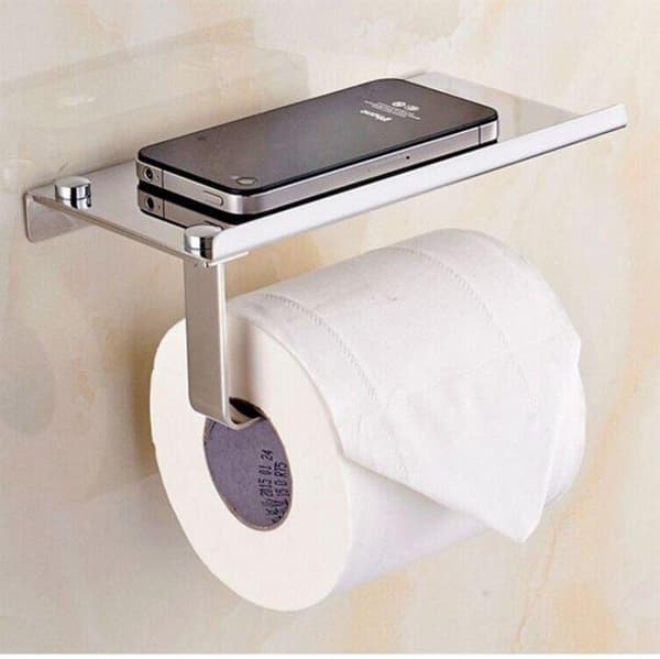 WC-paperiteline ruostumatonta terästä mobiilihyllyllä