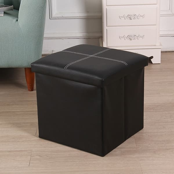 Istuin puff / Jakkara älykkäällä säilytystilalla keinonahkaa 30cm