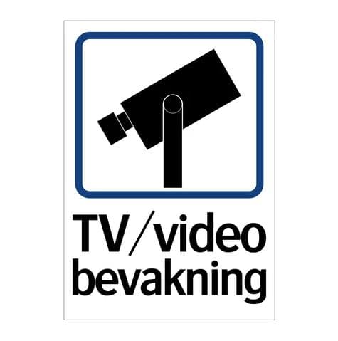 TV/Videobevakning 3 st dekaler 15x20 cm. Motverkar tjuvar och inbrott.