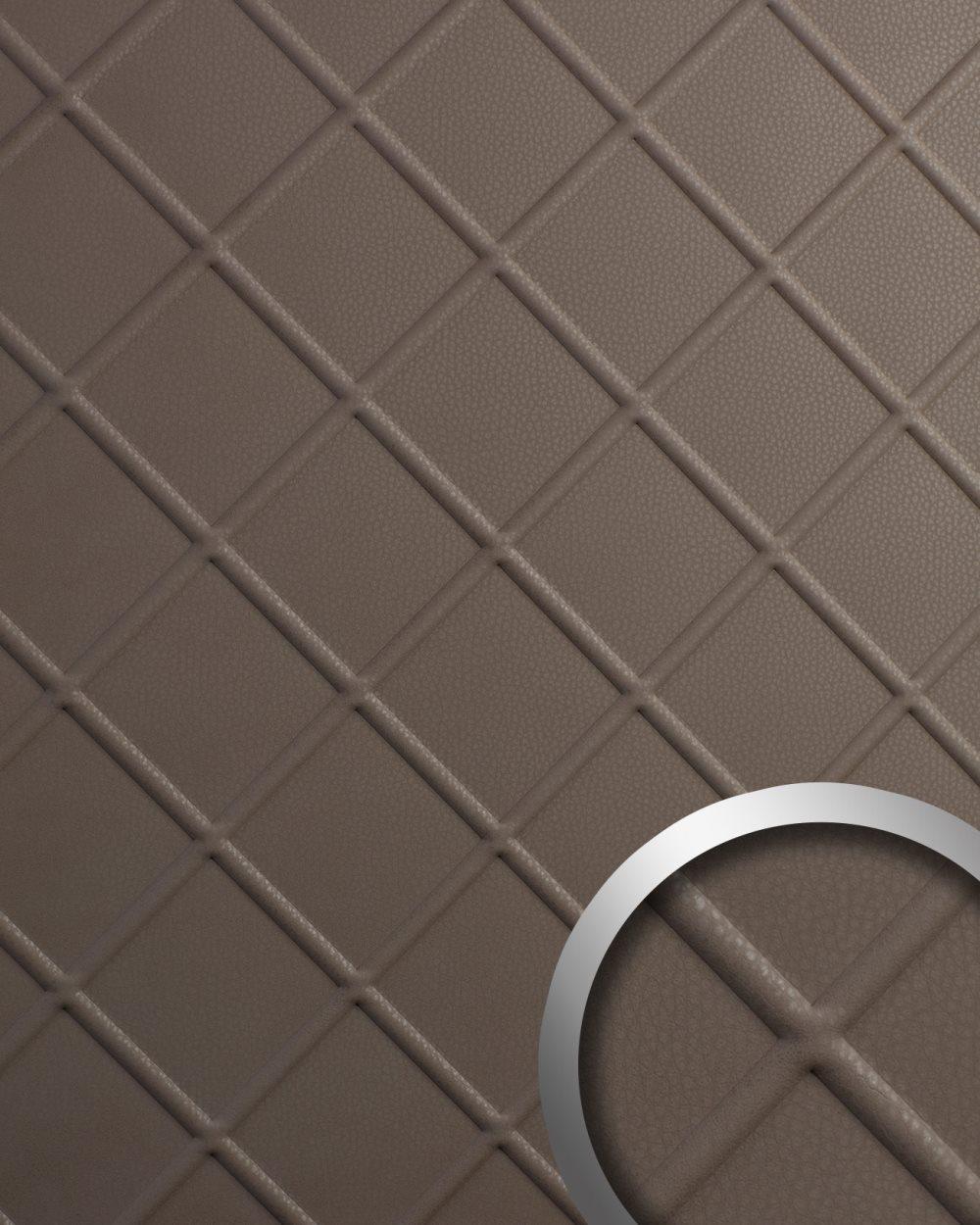 Väggpanel självhäftande WallFace LEATHER 19544-SA läder utseende präglad matt brun 2,6 m2