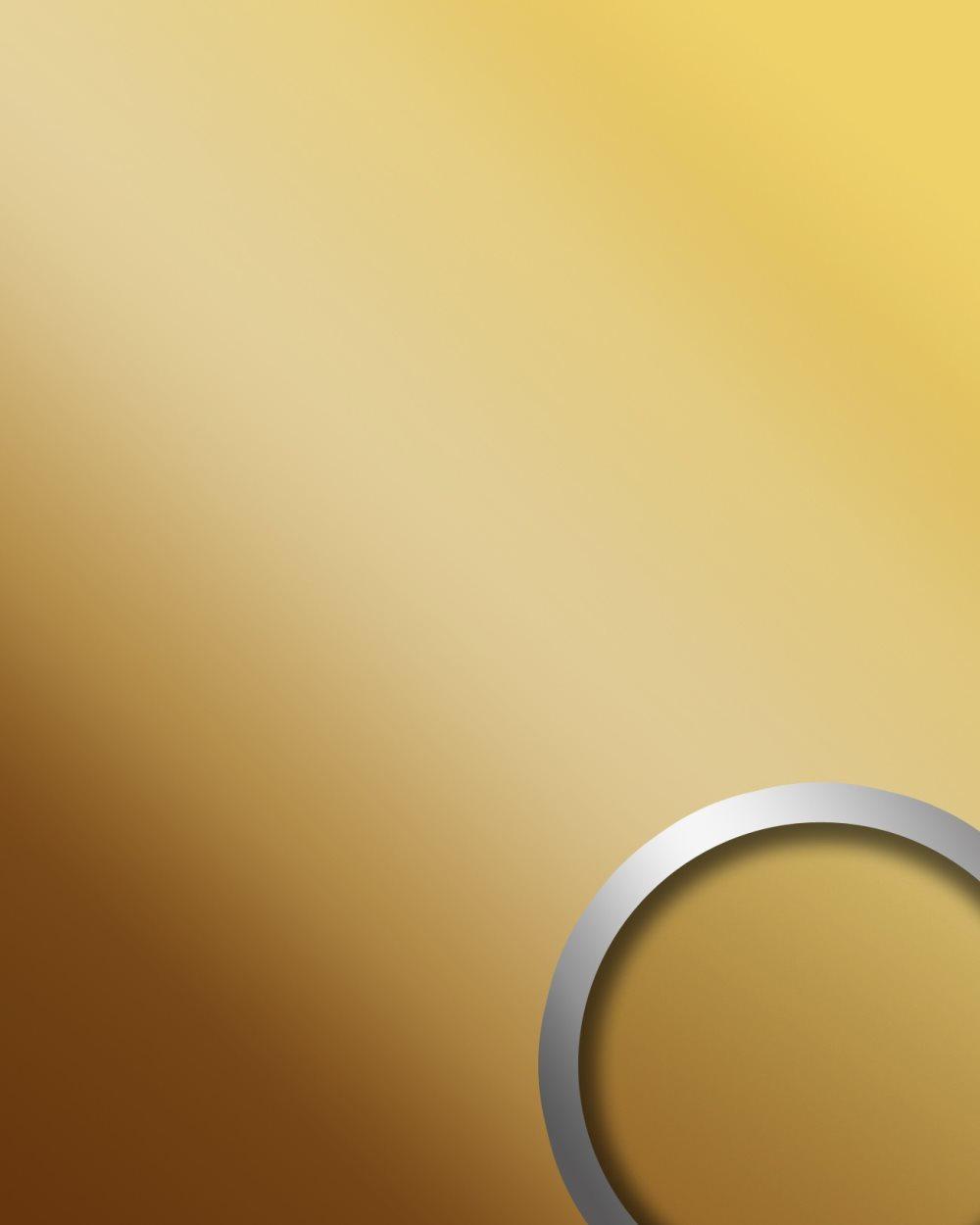 Väggpanel självhäftande WallFace DECO 10139-SA spegel utseende slät speglad guld 2,6 m2