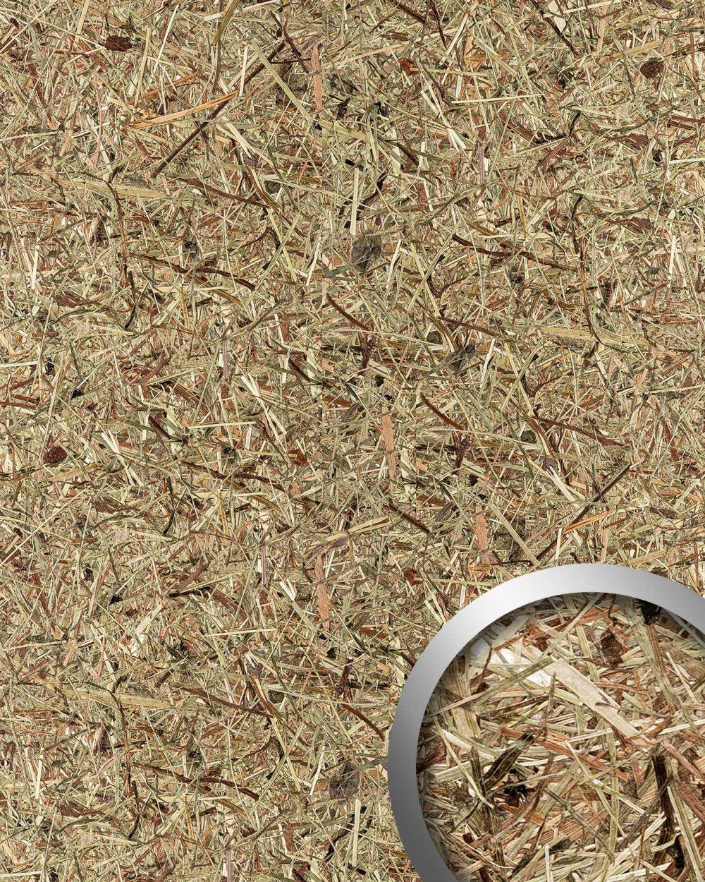 Väggpanel självhäftande WallFace NATURAL AL-11001-SA naturliga obehandlade alpina blommor och gräs texturerad matt brun 4,15 m2