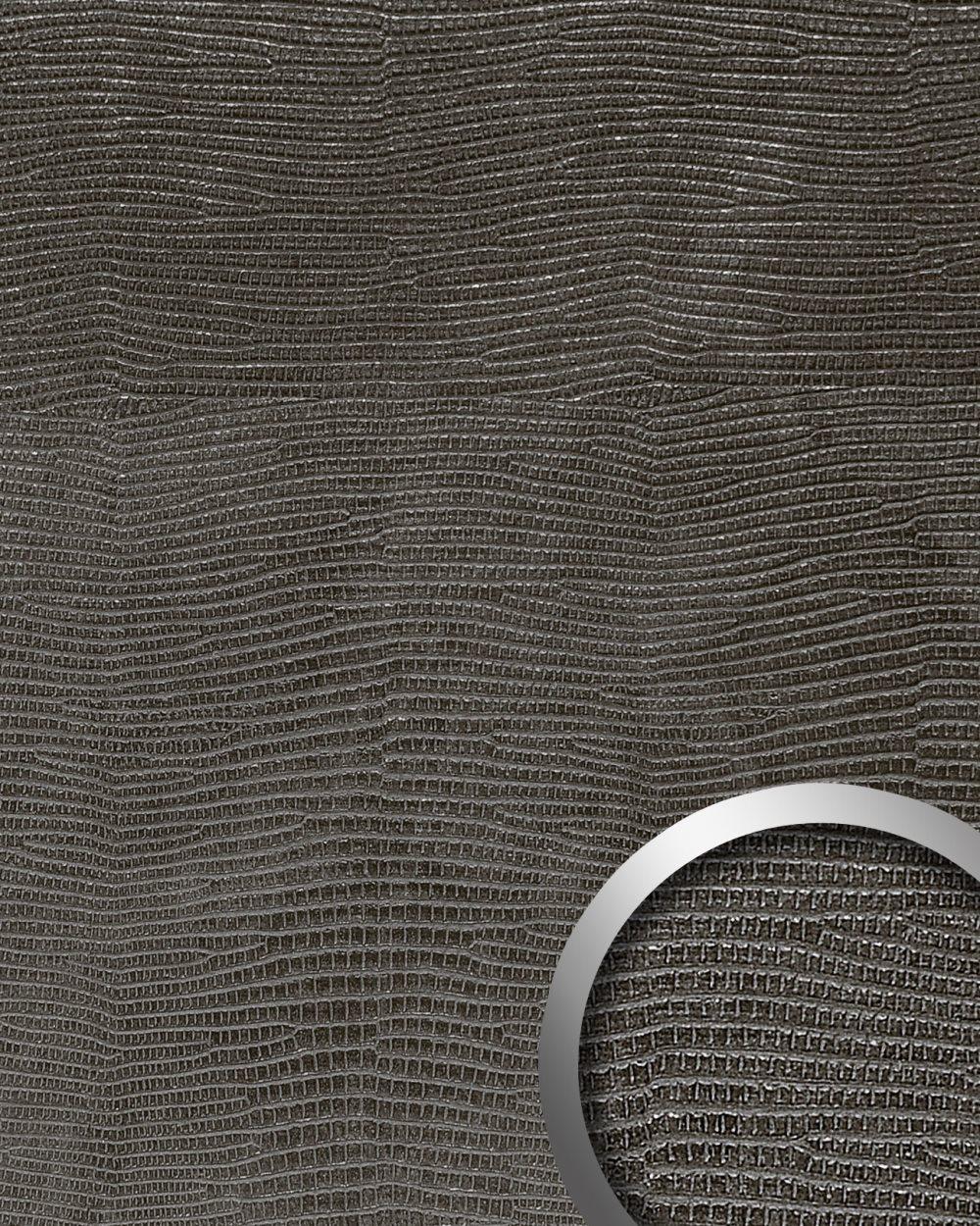 Väggpanel självhäftande WallFace LEATHER 14797-SA leguanläder utseende texturerad glansigt svart 2,6 m2