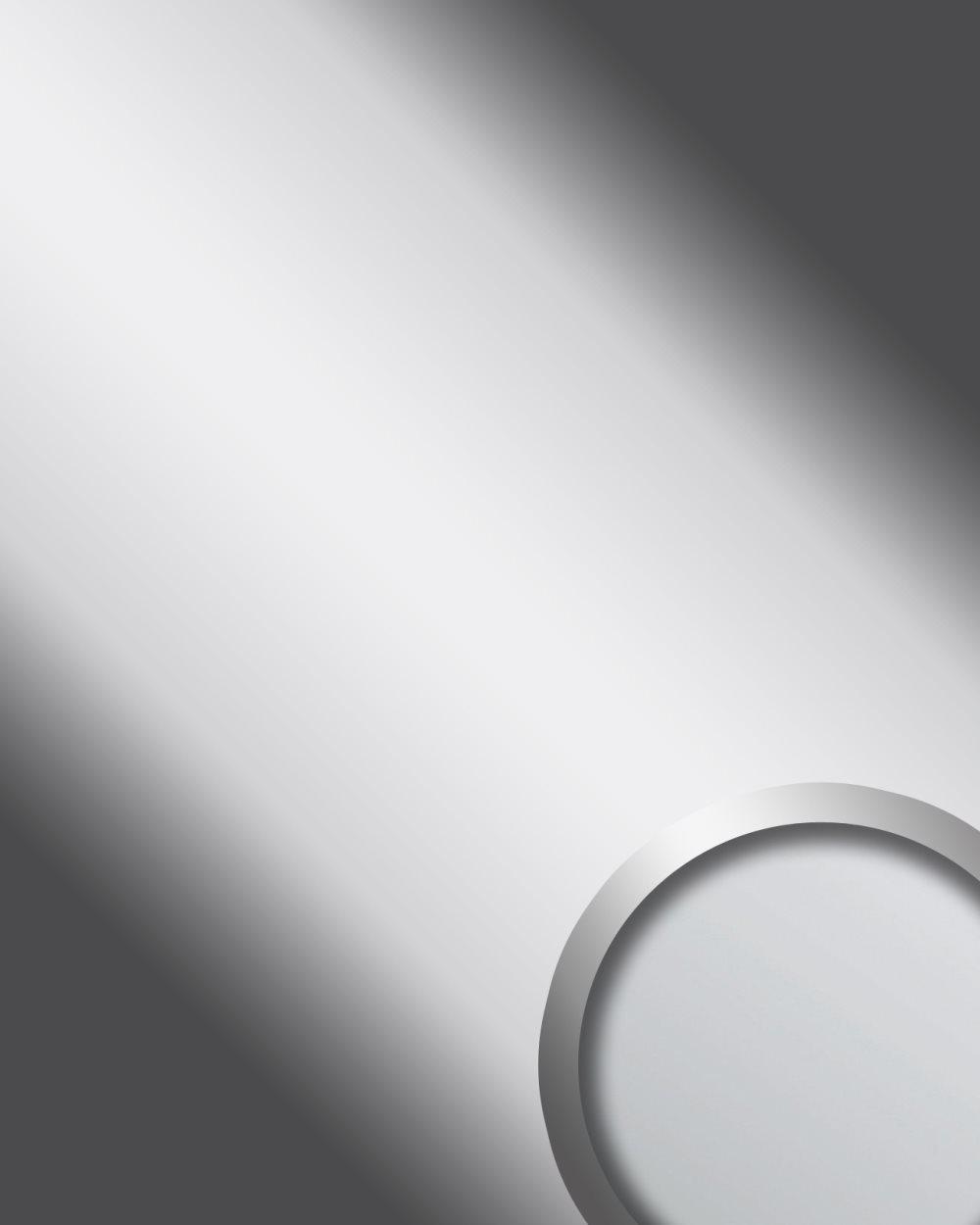 Väggpanel självhäftande WallFace DECO 10324-SA spegel utseende slät speglad silver 2,6 m2
