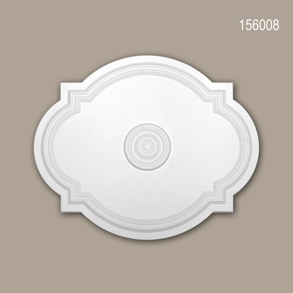Profhome 156008 Takrosett – Ø 47,5 cm, Vit, Styvt Polyuretanskum, Art Nouveau-stil