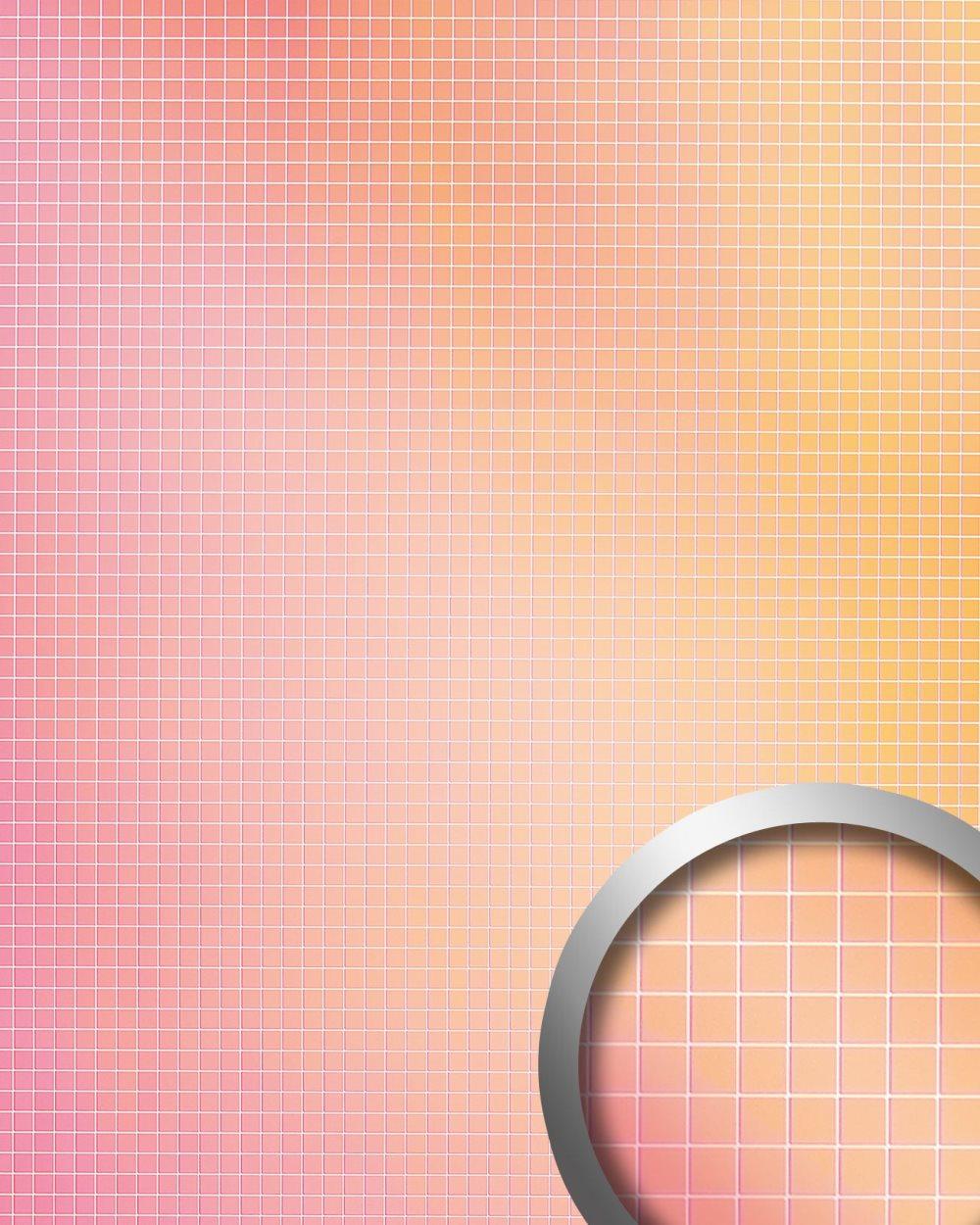 Väggpanel självhäftande WallFace M STYLE 18436-SA mosaik slät iriserande färg rosa 0,96 m2