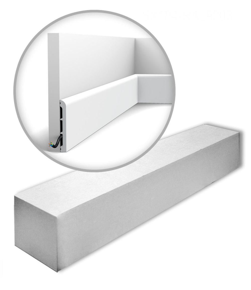 Golvlister Orac Decor AXXENT SX184-RAL9003-box 1 låda innehåller 20 lister 40 m