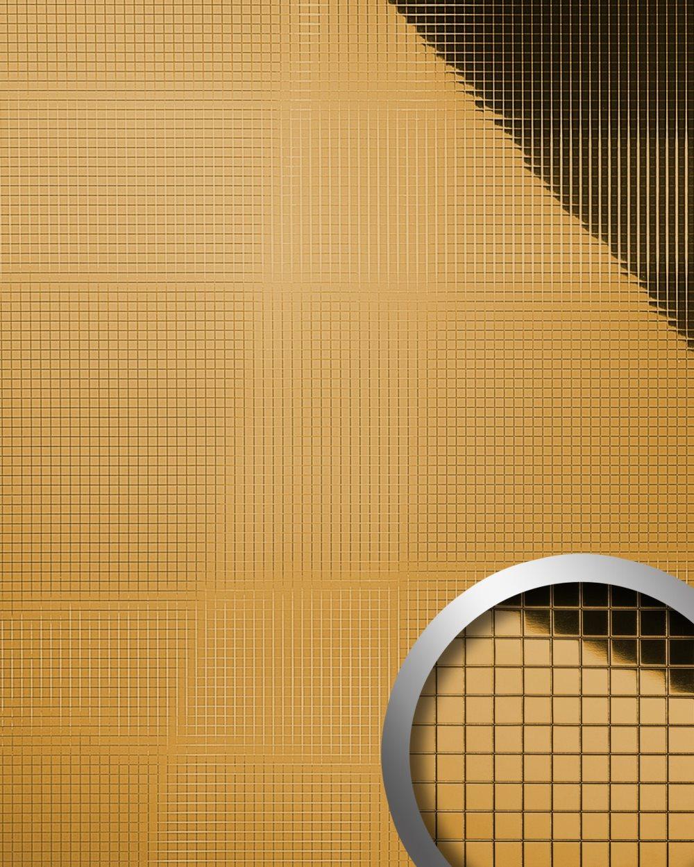 Väggpanel självhäftande WallFace M STYLE 25280-SA mosaik slät speglad guld 0,96 m2