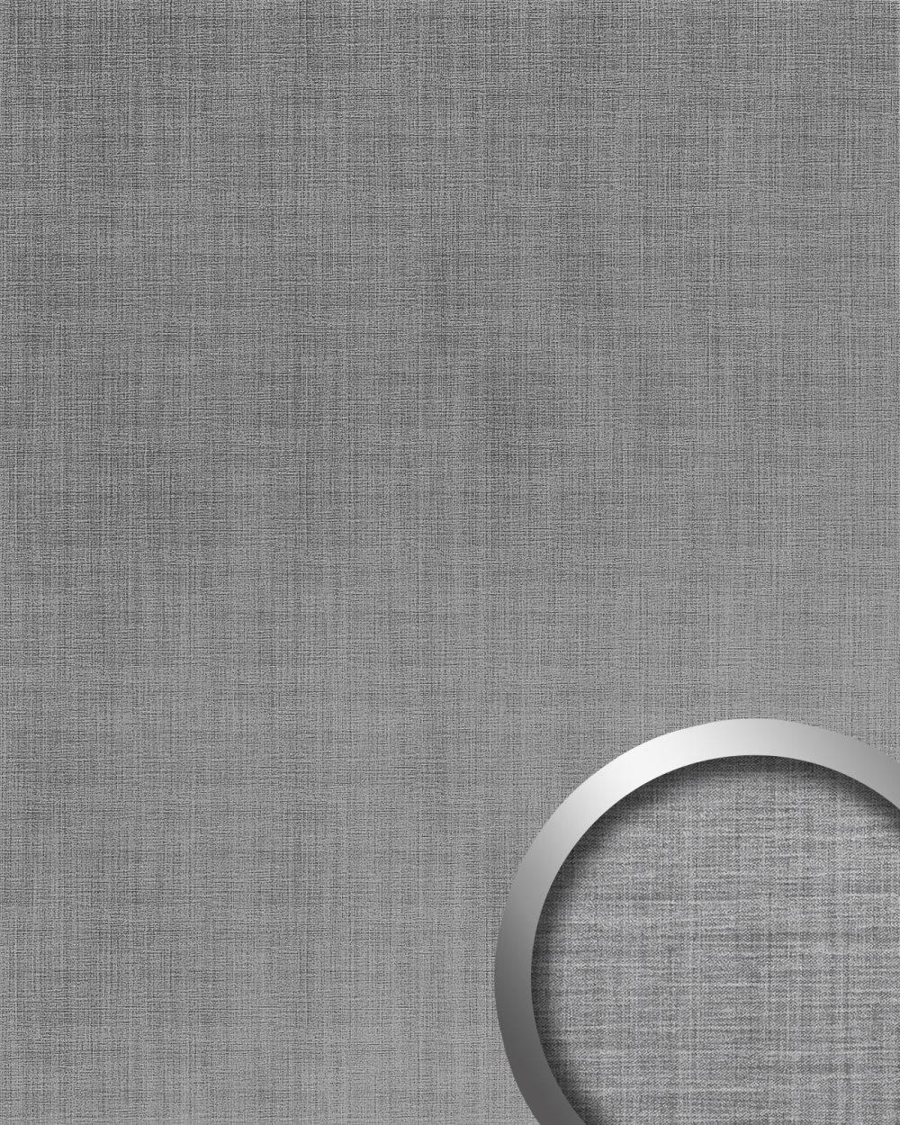 Väggpanel självhäftande WallFace DECO 20203-SA borstad metall utseende slät borstad silver 2,6 m2