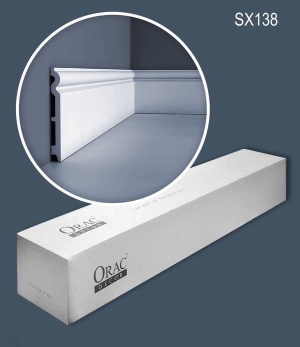 Jalkalistat Orac Decor AXXENT SX138-box 1 laatikko kanssa 18 listat 36 m